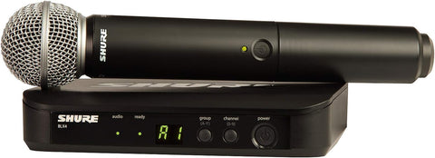 Shure BLX24/SM58 UHF Wireless Microphone System - Perfect for Church, Karaoke, Vocals - 14-Hour Battery Life, 300 ft Range | Includes SM58 Handheld Vocal Mic, Single Channel Receiver | J11 Band