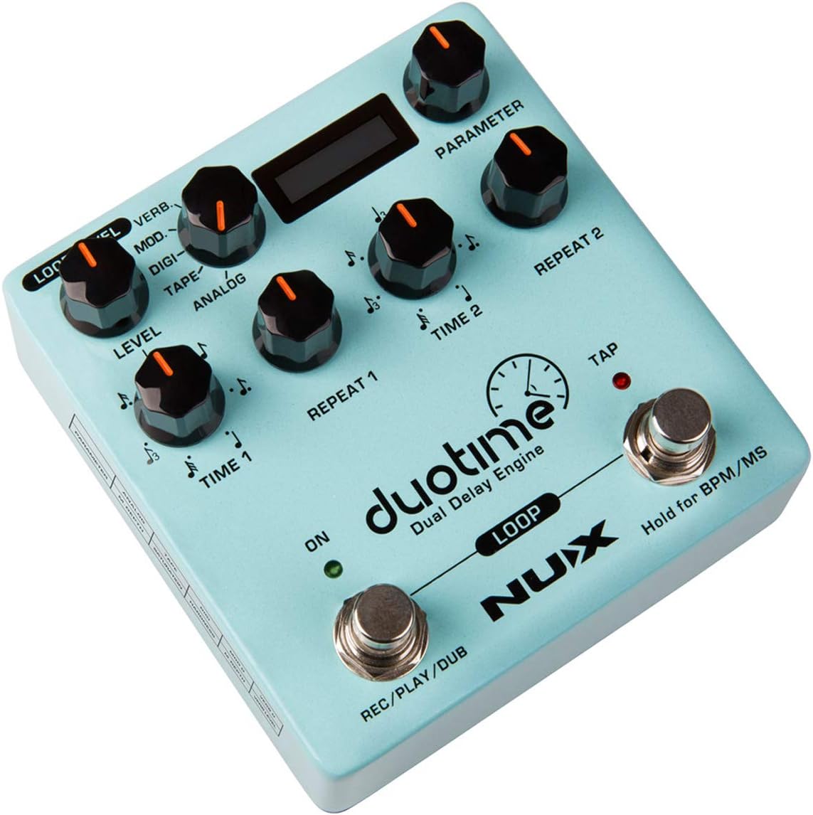NUX Duotime Stereo Delay Pedal With Independent Time Analog Delay Tape nux-duotime-stereo-delay-pedal-with-independent-time-analog-delay-tape
