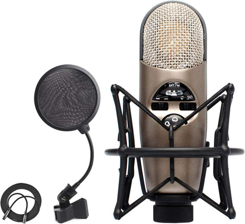 CAD Audio M179 Variable-Pattern Condenser Microphone with Shockmount + Gooseneck Pop Filter + XLR Mic Cable