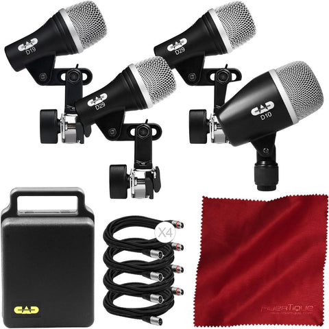 CAD Audio Stage 4 4-Piece Drum Pack Bundled with XLR Cable and Microfiber Cloth