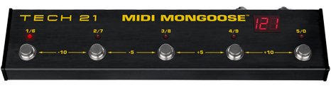 Tech 21 MIDI Mongoose - Stage-friendly, Battery Operable MIDI Footcontroller