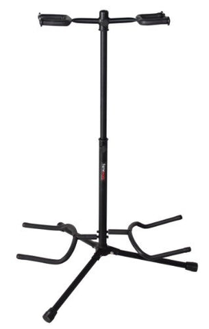 Gator Frameworks Adjustable Double Guitar Stand Holds Two Electric or Acoustic Guitars (GFW-GTR-2000)