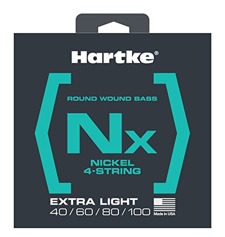 Hartke HSBNX440 NX Nickel Bass Guitar Strings, Extra Light 4-String