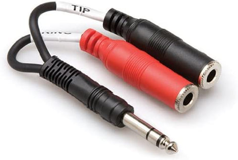 Hosa Technology Stereo 1/4&quot; Male to 2 1/4&quot; Mono Female Cable (6&quot;)
