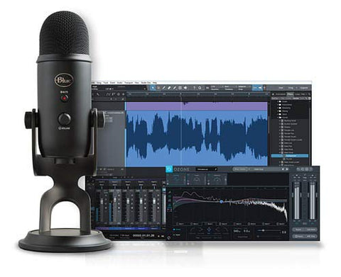 Blue Yeti Studio Blackout Professional USB Vocal Recording System with Multi-Track Recording-Mastering Software and Custom Templates