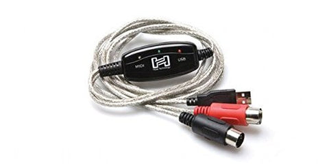 Hosa USM-422 TRACKLINK MIDI to USB Interface, MIDI I/O to USB Type A, 6 ft