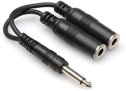 Hosa Technology 1/4&amp;amp;quot; Male to Two 1/4&amp;amp;quot; Female Y-Cable - 6&amp;amp;quot;