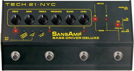 Tech 21 SansAmp Bass Driver Deluxe - Pre-Amp &amp; DI w/ 6 programs, FX Loop