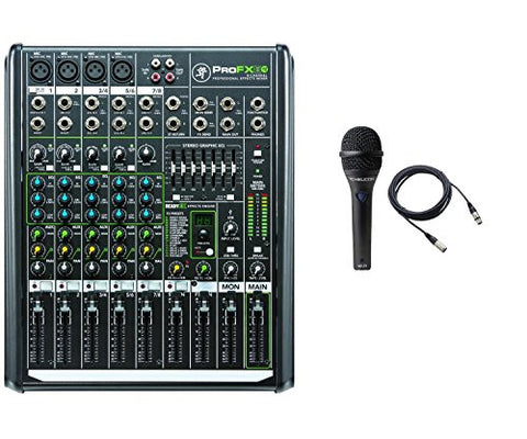 Mackie PROFX8V2 8-Channel Compact Mixer with USB and Effects bundled with mic and cable