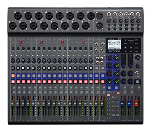 Zoom LiveTrak L-20 Digital Mixer &amp; Multitrack Recorder, 20-Input/ 22-Channel SD Card Recorder, 22-in/4-out USB Audio Interface, 6 Customizable Outputs, Wireless iOS Control