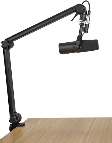 Gator Frameworks Deluxe Desk-Mounted Broadcast Microphone Boom Stand For Podcasts &amp; Recording; Integrated XLR Cable GFWBCBM3000 (Refurb)