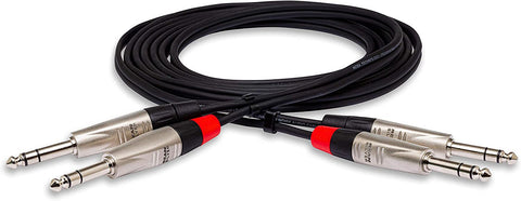 Hosa Pro Dual 1/4&quot; TRS Male to Dual 1/4&quot; TRS Male Stereo Audio Cable (1.5')