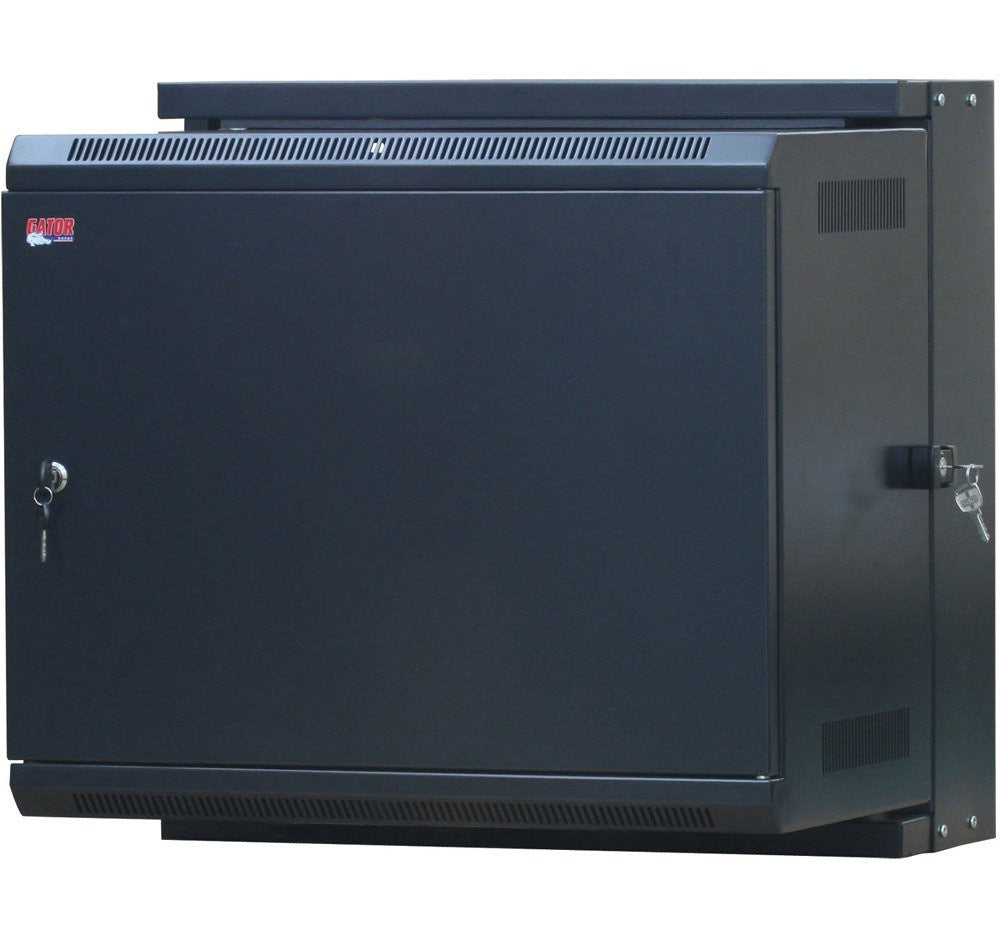 Gator 18U 17" Deep Reversible Wall Rack, Steel Door
