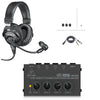Audio-Technica BPHS1 Broadcast Stereo Headset with Dynamic Boom Mic and Headphone Amp Bundle