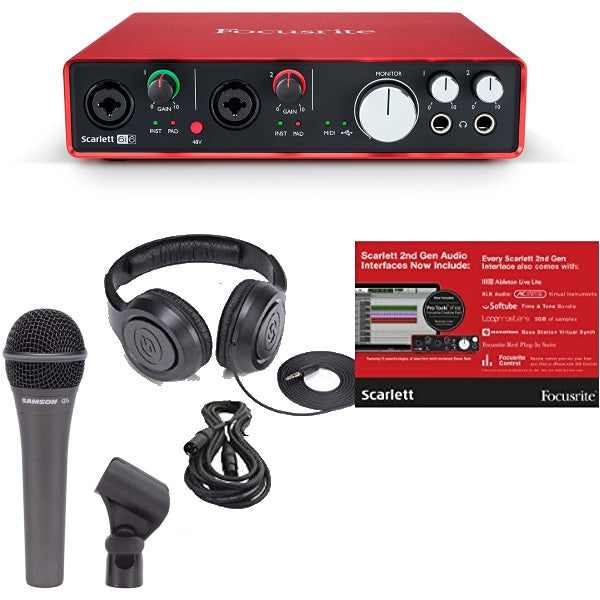 Focusrite Scarlett 6i6 6 In/6 Out USB 2.0 Audio Interface Bundle with