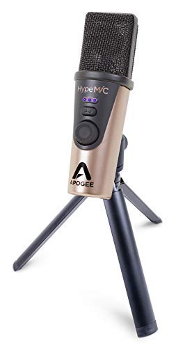 Apogee Hype Mic USB Microphone with Analog Compression for Capturing Vocals and Instruments, Streaming, Podcasting, Gaming, includes tripod, pop filter and carrying case (OPEN BOX)