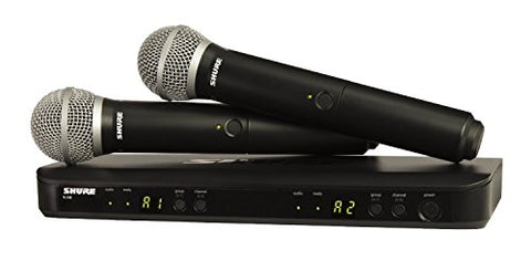 Shure BLX288/PG58 Dual Channel Wireless Microphone System with (2) PG58 Handheld Vocal Mics