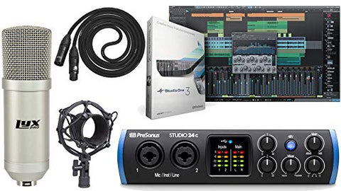 PreSonus Studio 24c 2x2 USB Type-C Audio/MIDI Interface  Bundle