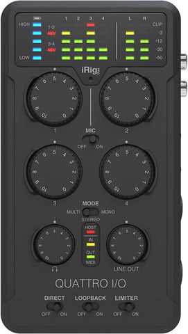 IK Multimedia iRig Pro Quattro I/O 4-Input USB Audio Interface