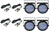 (4) Chauvet SlimPar 64 RGBA LED White Slim Par Can RGB Lights + 10' &amp;amp; 25' DMX Cables