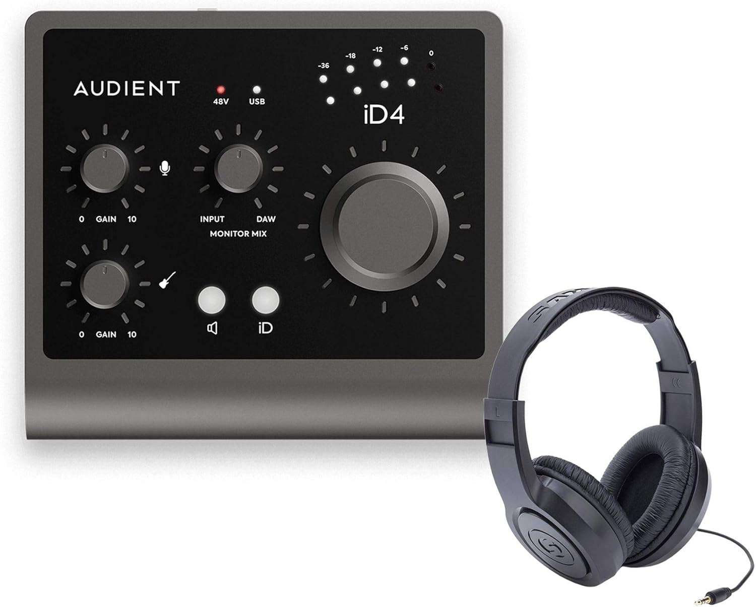 Audient ID4 MKII USB Audio Interface Bundle with Samson SR350 Headphon