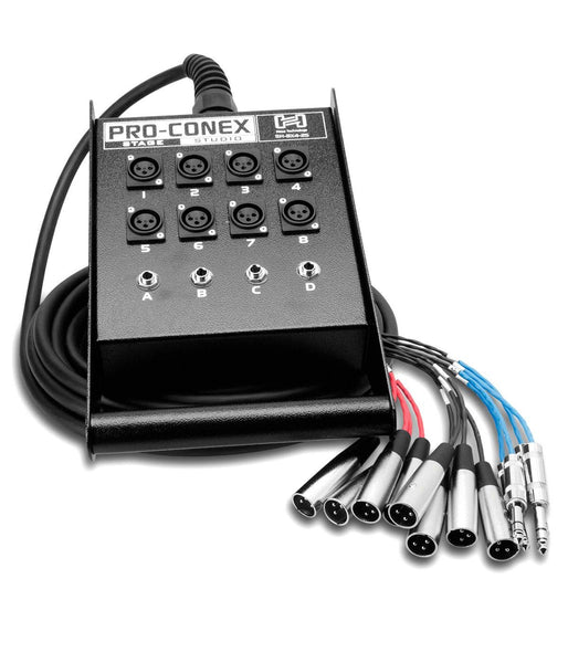 Hosa SH-8X4-25 Pro-Conex Stage Box Snake, Hosa 8 x XLR Sends and 4 x 1/4 in TRS Returns, 25 ft