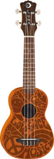 Luna Ukulele Soprano "Peace Love Uke" - Satin Finish