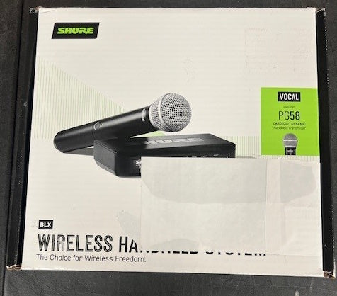 Shure BLX24/PG58-H9 Wireless Vocal System w/PG58 Handheld Mic, H9 (Open Box)