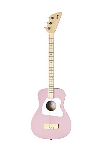 Loog 3 String Pro Acoustic Guitar and Accompanying App for Children, Teens and Beginners – Pink