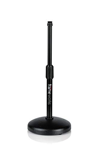 Gator Frameworks Desktop Microphone Stand with Round Weighted Base &amp;amp;amp;amp;amp;amp; Adjustable Height (GFW-MIC-0501)