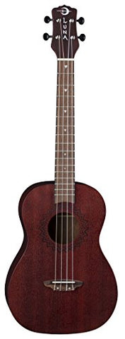 Luna Guitars Luna Uke Vintage Mahogany Baritone-Red Satin, VMB RDS
