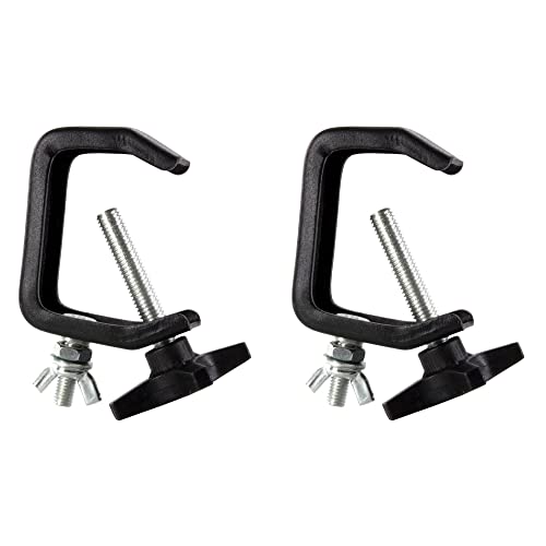 CHAUVET CLP-03 Standard C Clamps for DJ Lighting Setups and Systems, Fits 1-2 Inch Truss for Stable &amp;amp; Safe Light Mounting, 44 Pound Capacity, 2 Count