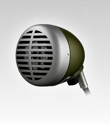 Shure 520DX Omnidirectional Dynamic with Volume Control High Z "The Green Bullet" for Harmonica