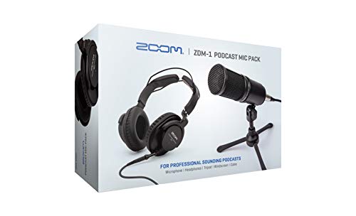 Zoom ZDM-1 Podcast Mic Pack, Podcast Dynamic Microphone, Headphones, Tripod, Windscreen, XLR Cable, For Recording Podcasts