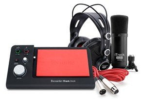 Focusrite iTrack Dock Studio Pack, includes CM25 mic, XLR cable, and HP60 headphones