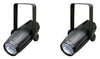 (2) NEW CHAUVET LED PINSPOT 2 High-Power 3W DJ Mirror Ball Spotlights w/RGB Gels Bundle