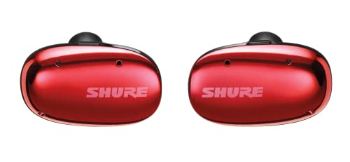 Shure AONIC Free True Wireless Earbuds, Sound Isolating Wireless Bluetooth Earphones, 21-Hr Battery Life, Studio-Quality Sound, Clear Call, Durable Quality, Lightweight, Fingertip Control - Red