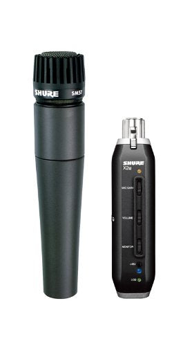 Shure SM57-X2U Cardioid Dynamic Microphone with X2U XLR-to-USB Signal Adapter