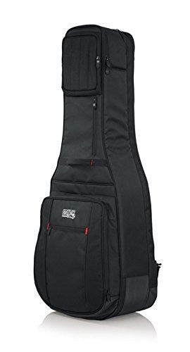 Gator G-PG-ACOUELECT Pro-Go Series Double Guitar Bag for Acoustic and Electric Guitar with Micro Fleece Interior and Removable Backpack Straps
