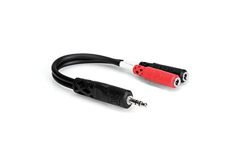 HOSA YMM-261 Stereo 3.5 mm Phone Male - Two Mono 1-Tip and 1-Ring 3.5MM Female - 6-Inch