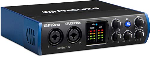 PreSonus Studio 24c 2x2, 192 kHz, USB-C Audio Interface, 2 Mic Pres-2 Line Outs/New Version