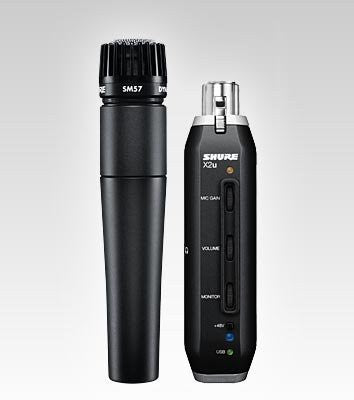 Shure SM57 USB Microphone Bundle with X2U XLR-to-USB Audio Interface, MIC Boom Stand and XLR Cable