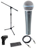 Shure Beta 58a Microphone Bundle with Mic Boom Stand and XLR Cable