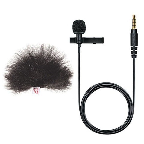 Shure MVL Omnidirectional Condenser Lavalier Microphone w/ Rycote Mini Windjammer Windscreen - Bundle