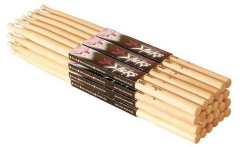 On Stage MW5A Maple Drum Sticks - 12 Pair, Wood Tip