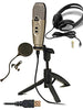 CAD U37 USB Microphone Bundle with Studio Headphones and Pop Filter Popper Stopper (Refurb)