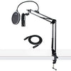 Audio-Technica AT2020 Condenser Studio Microphone with XLR Cable Knox Studio Stand and Pop Filter
