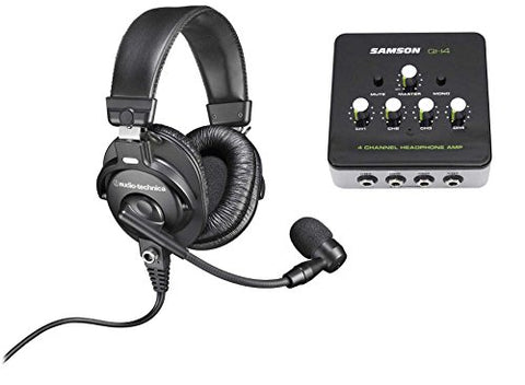 Audio Technica BPHS1 Over-Ear Broadcast Headphones Headset w/ Mic+Headphone Amp