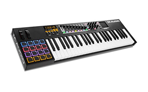 M-Audio Code 49 Black 49-Key USB MIDI Keyboard Controller with X/Y Touch Pad (16 Drum Pads / 9 Faders / 8 Encoders)