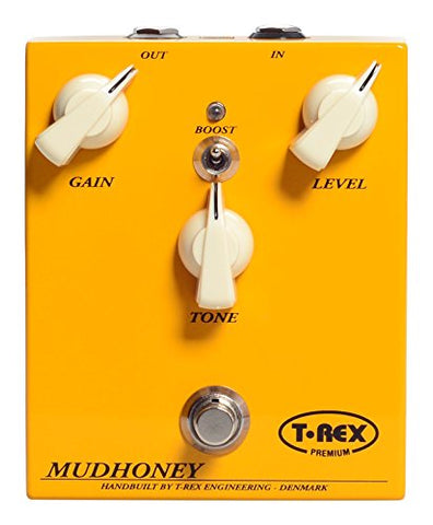 T-Rex Engineering MUDHONEY-CLASSIC Distortion Guitar Effects Pedal Hand Wired in Denmark, Classic Crunchy, Fuzzy Distortion with Gain, Level and Tone Adjustability (10040)